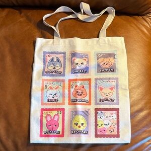 Stray Kids SKZOO Inspired Stamp Canvas Tote Shopping Bag